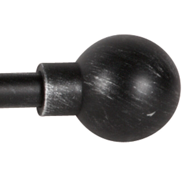 Tringle de vitrage Extensible 60-80 cm embout boule noir vieilli