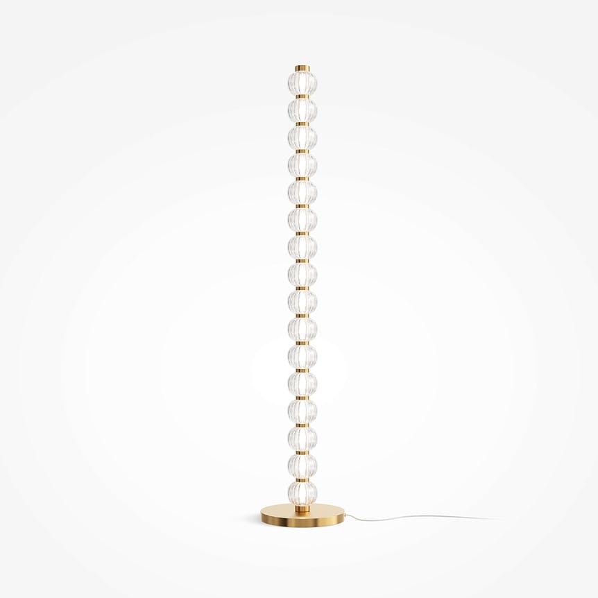 Lampadaire salon en verre - LED, perles ciselées BELLA