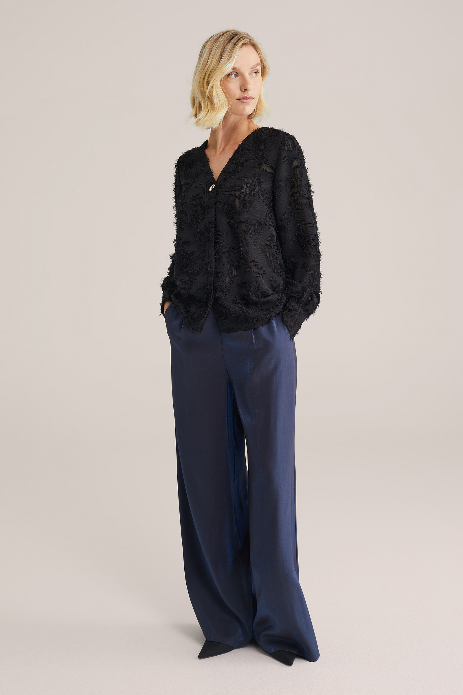 Dames blouse met jacquard