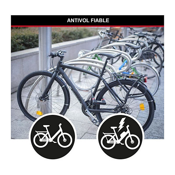 Antivol Vélo U - MASTER LOCK - 8279EURDPRO - Acier Cémenté, Clé, Certifié