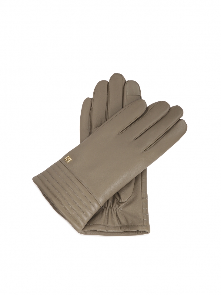 Taupe women's gloves with touch screen function