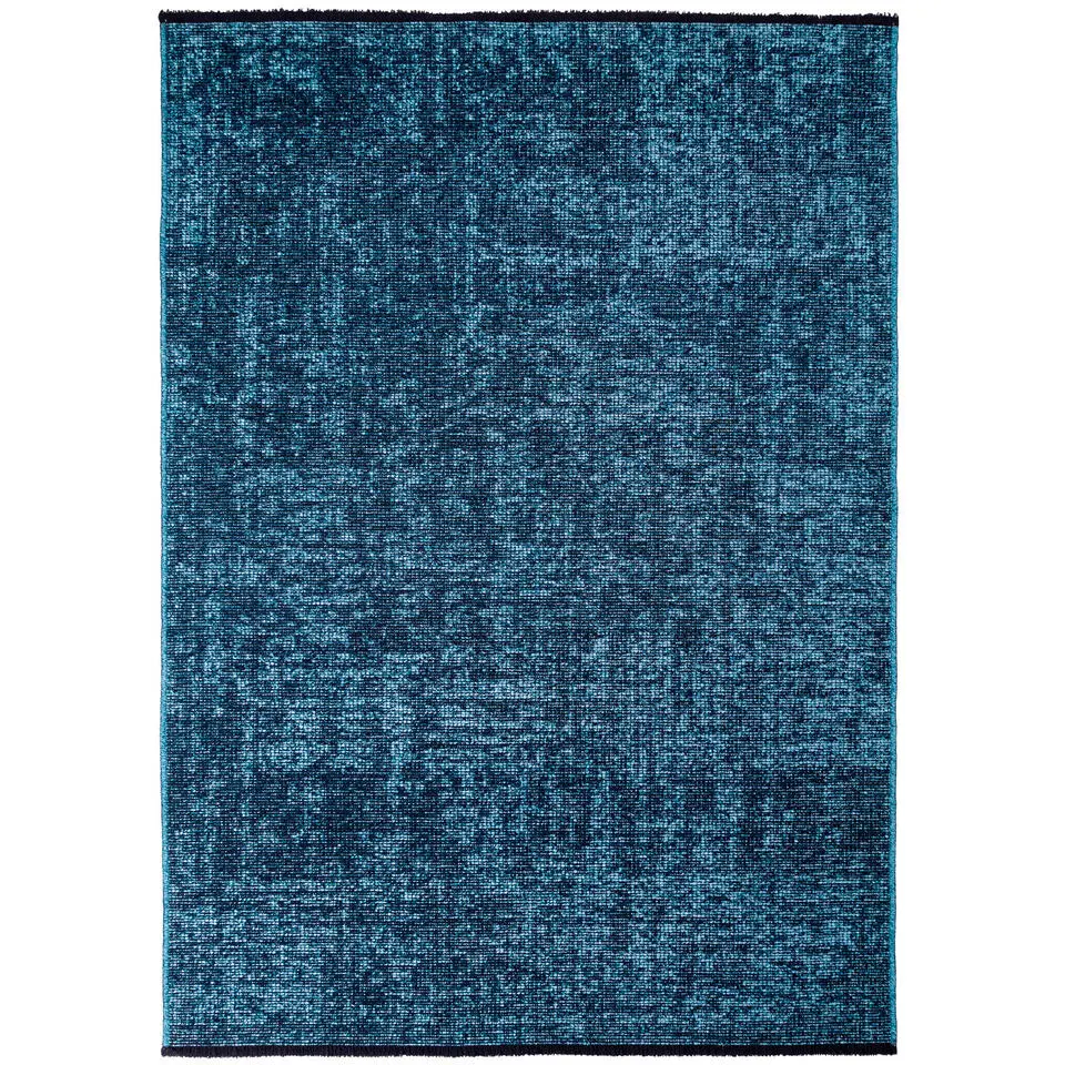 SPACE Vloerkleed - Laagpolig Effen Velours - Blauw 200x290 cm - Modern Woonkamer