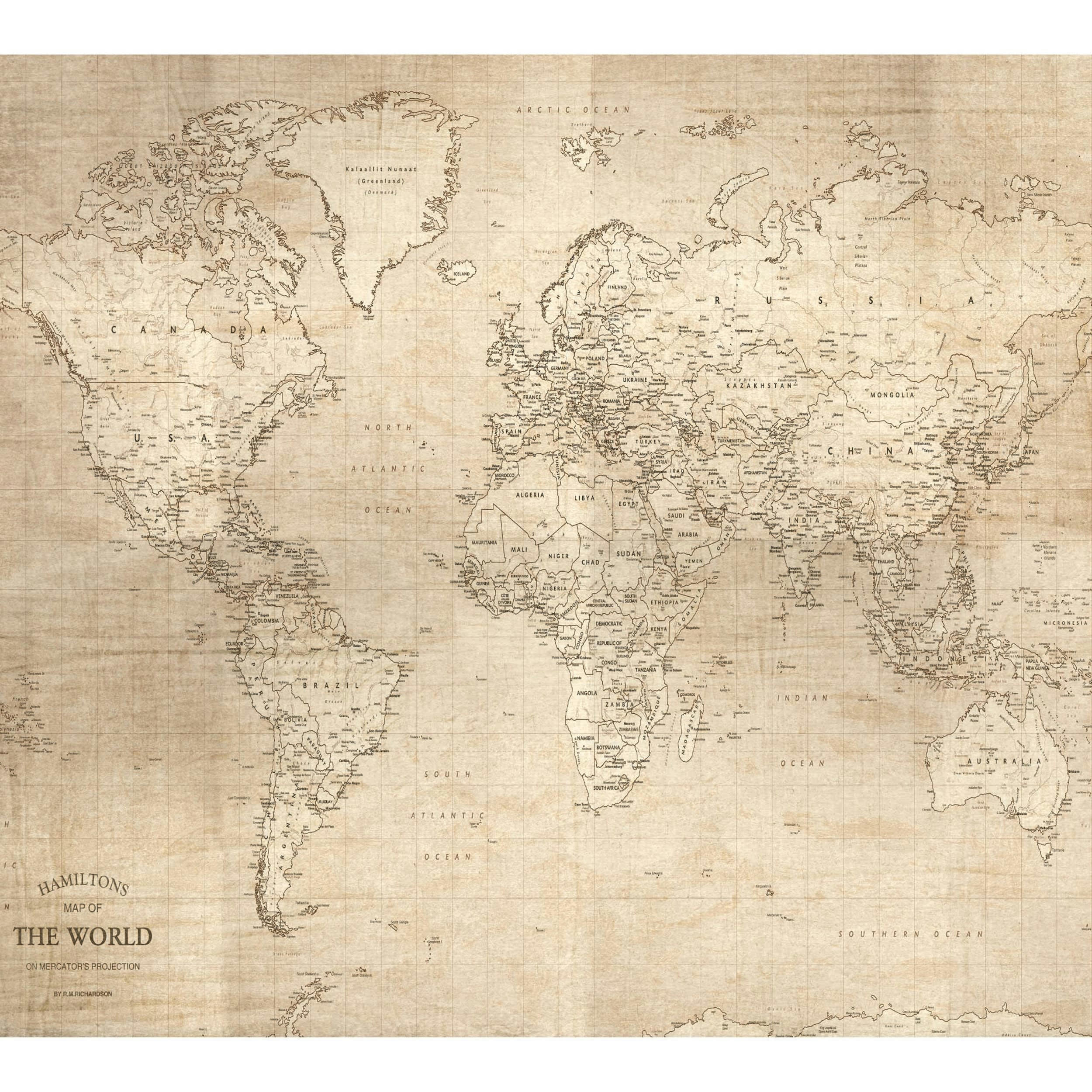 MONDE - Papier peint panoramique 300x270 cm