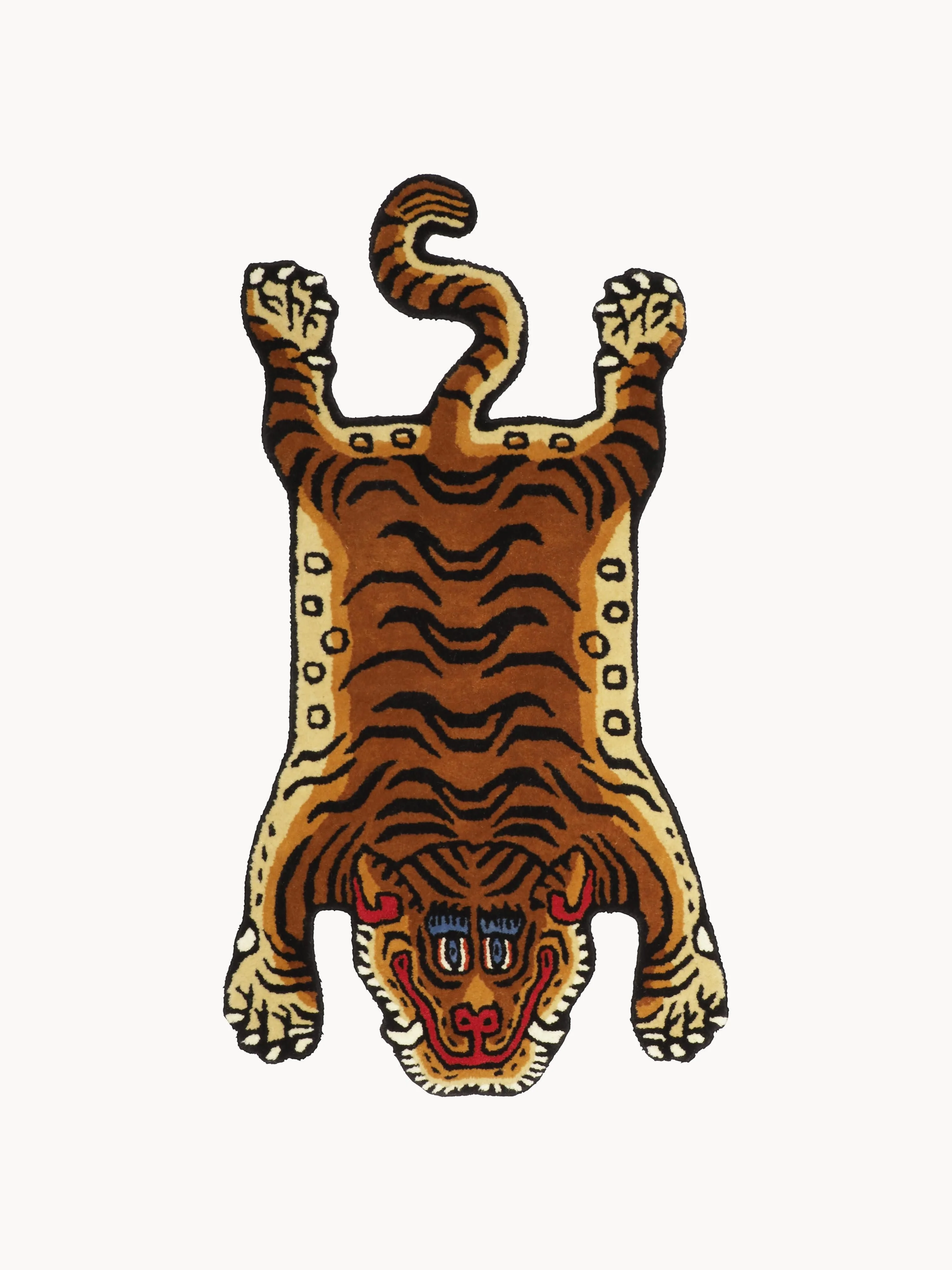 Handgetufteter Wollteppich Tiger