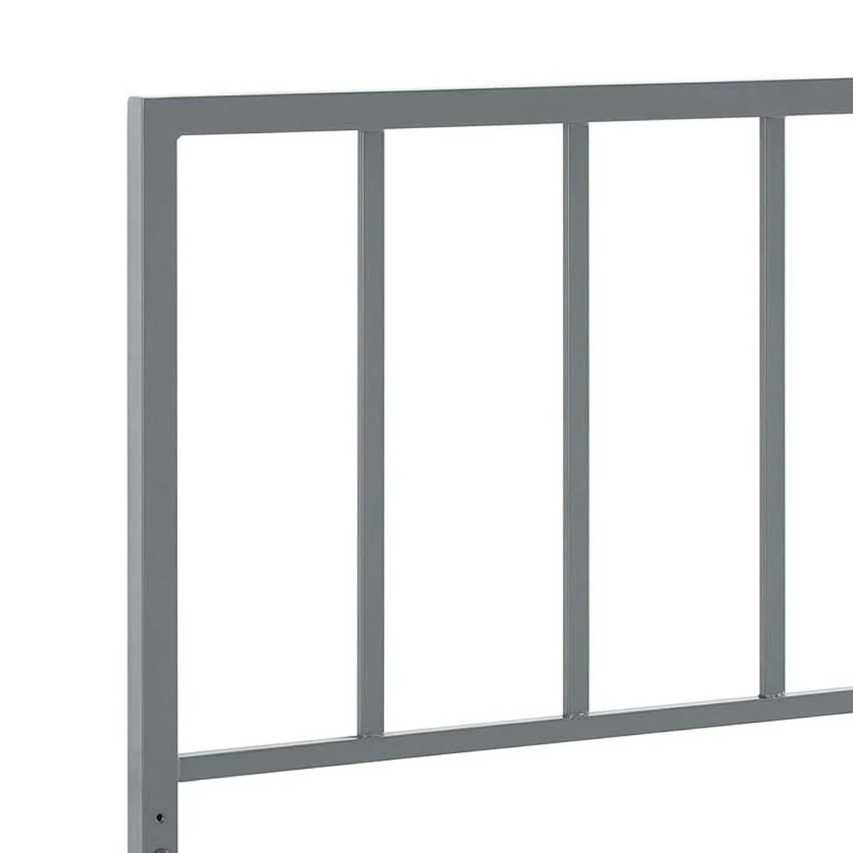 Eddie 59 Inch Queen Size Metal Open Frame Headboard, Rectangle, Grey