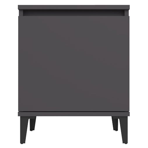 NNEVL Bed Cabinets with Metal Legs 2 pcs Grey 40x30x50 cm