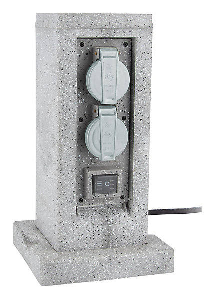 Borne de jardin extérieure Zenitech 4 prises   2 interrupteurs 5 m