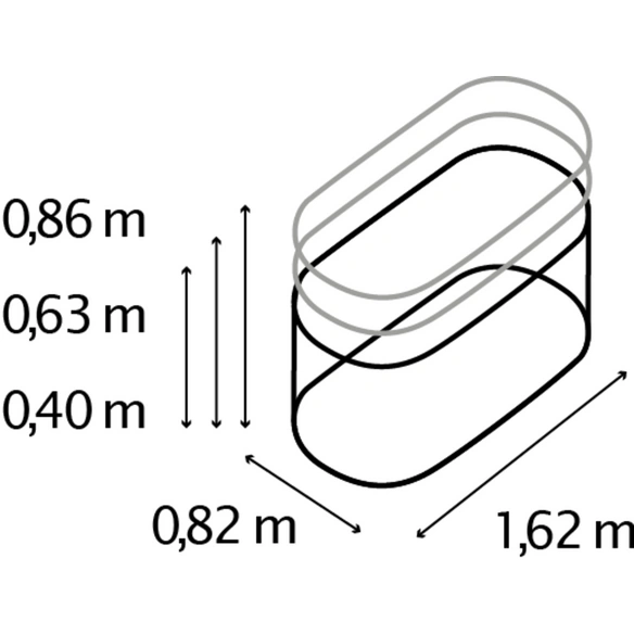 Hochbeet »Terra 401«, BxHxL: 82,1 x 40,1 x 162,1 cm, Zincalume®