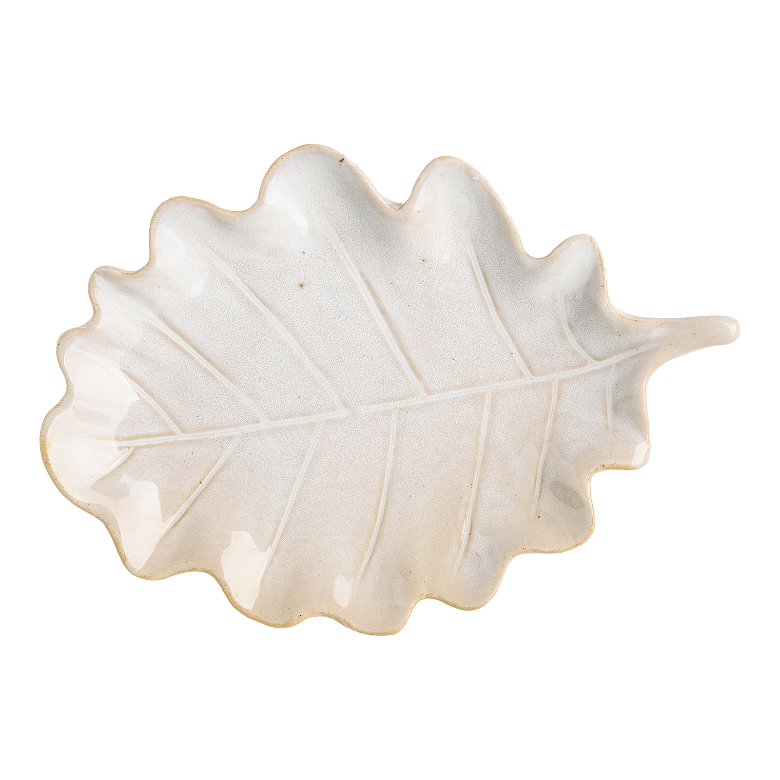 Snackteller Blatt Creme,L 155 x B 110 x H 15 mm