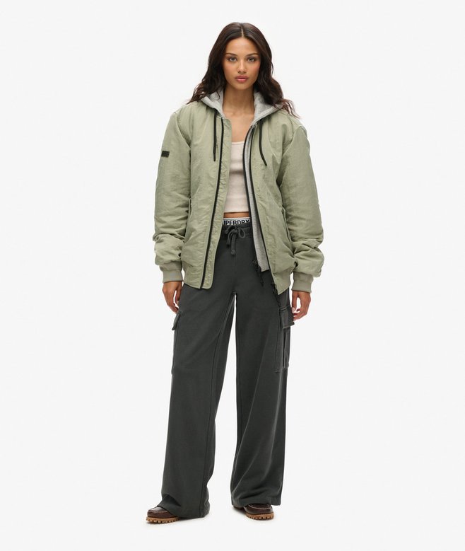 Oversized Military Hooded MA1 Jacket