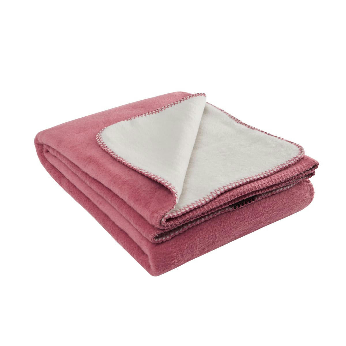 MAJYA - Plaid bi-face chaud Framboise 130x170 cm
