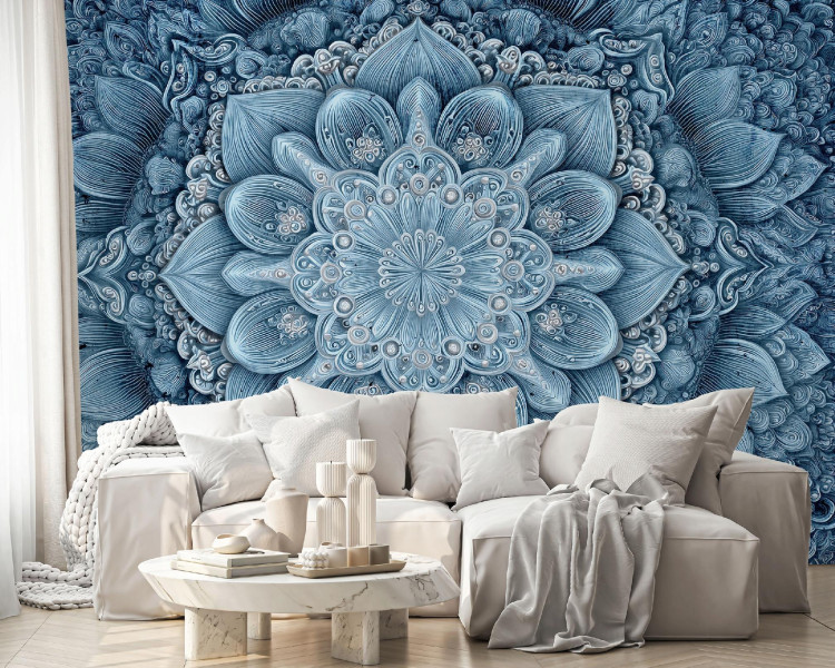 Fototapeta Mandala Niebieski Na Flizelinie Do Sypialni Salonu 250x175