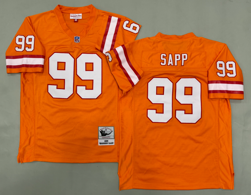 Warren Sapp Tampa Bay Buccaneers Authentic Throwback Retired Player Jersey