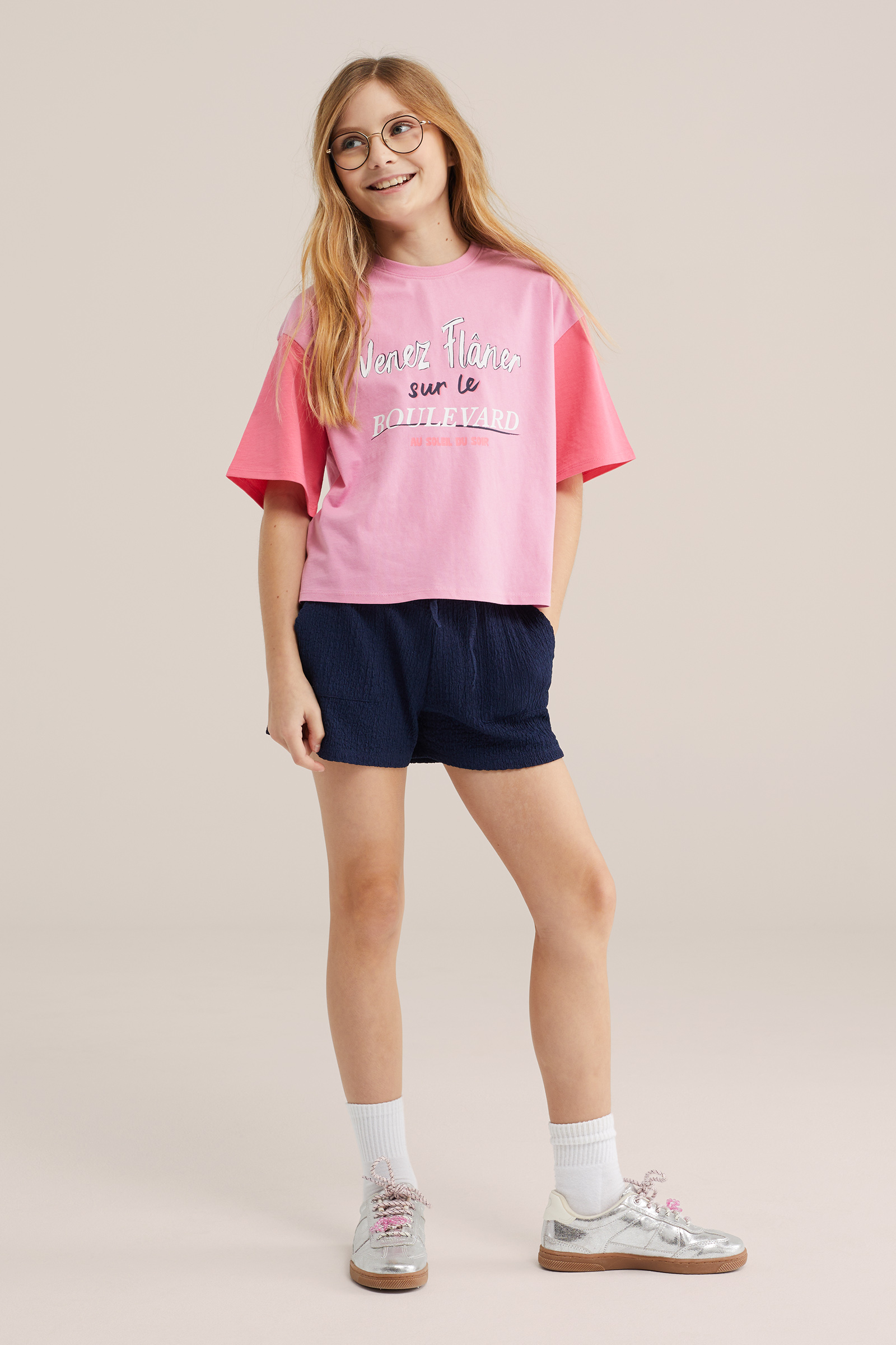 Meisjes oversized T-shirt met print