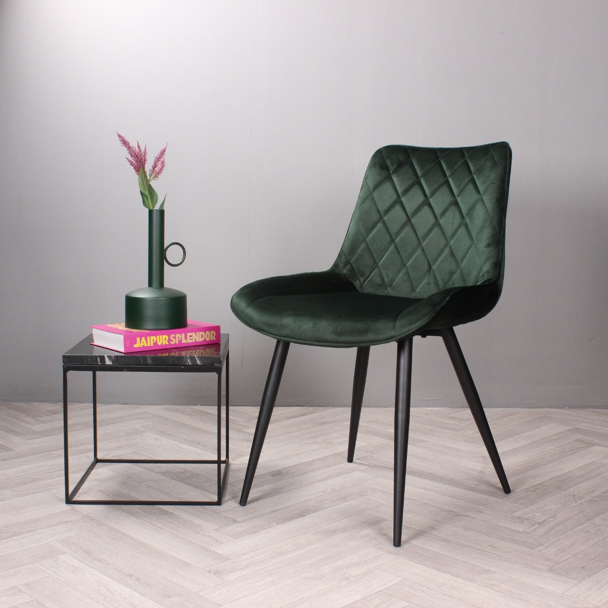 DS4U - Benito 3.0 eetkamerstoel velours - donkergroen