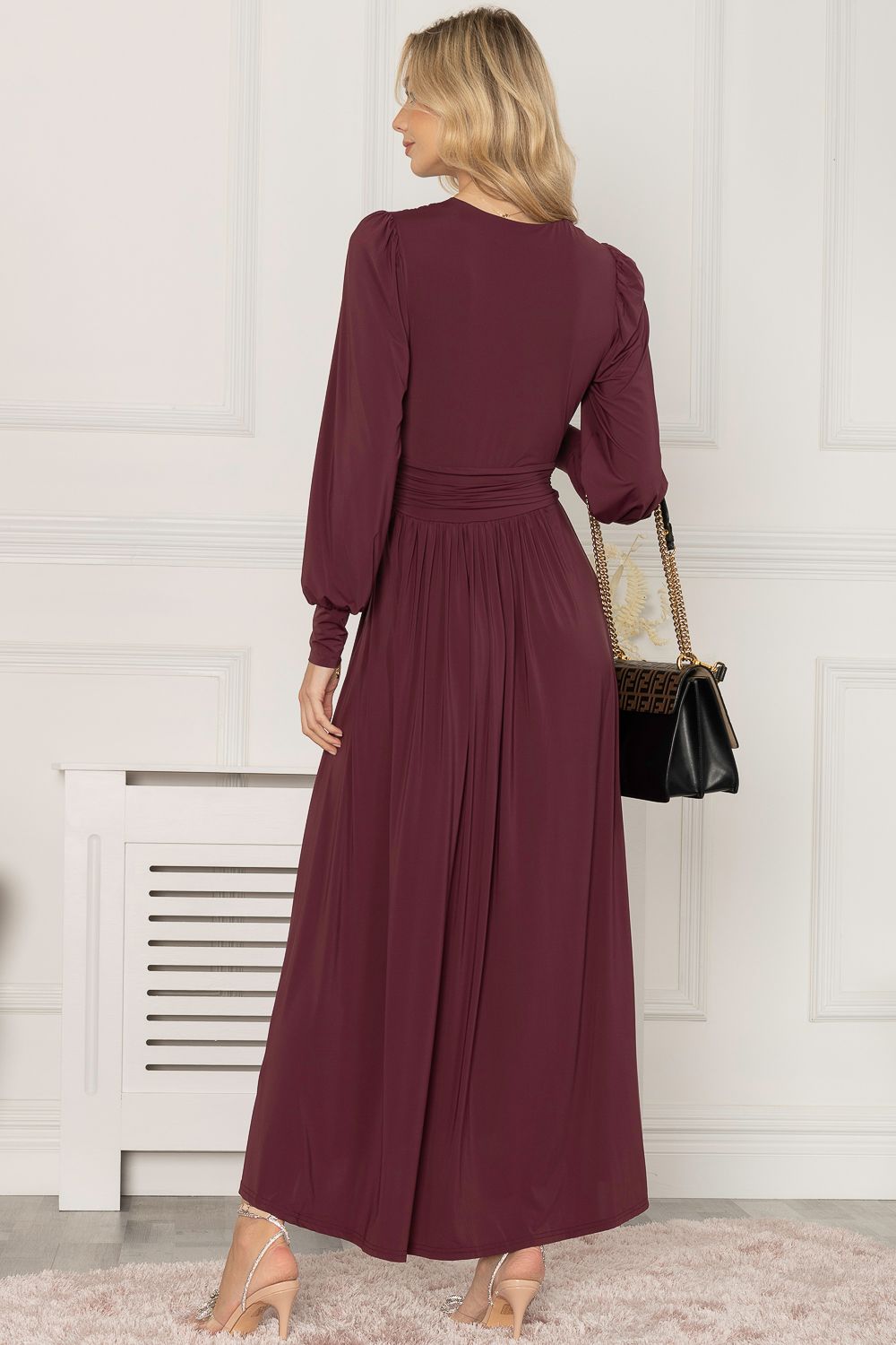 Jolie Moi Rashelle Jersey Long Sleeve Maxi Dress