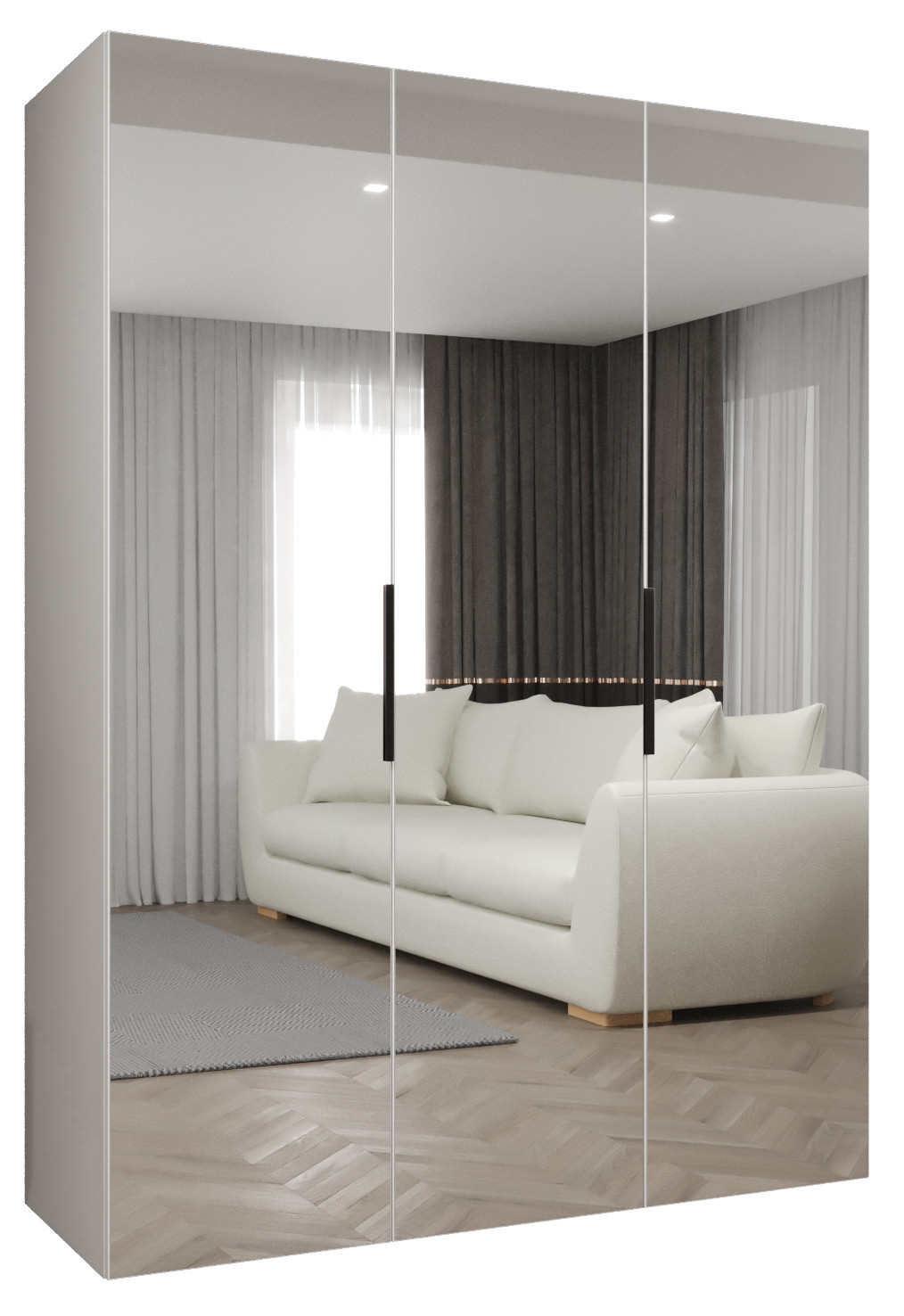 Szafa uchylna otwierana MARBELLA 3 150 wys. 202 cm biały   czarny