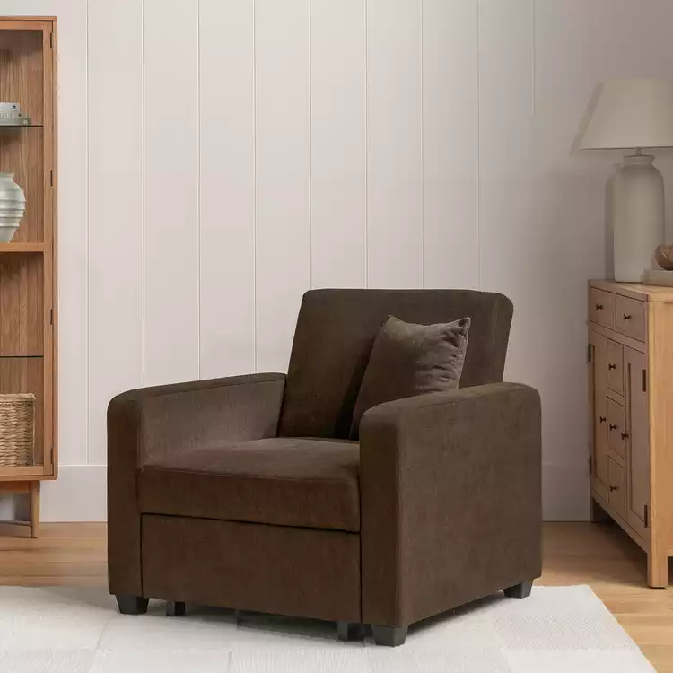 Habitat Reagan Single Fabric Chairbed - Chocolate