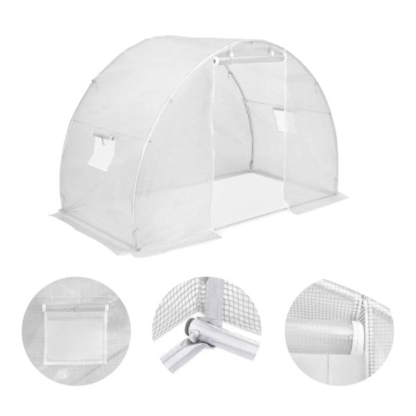 VidaXL Szklarnia ogrodowa Biały 300 x 150 x 200 cm Z