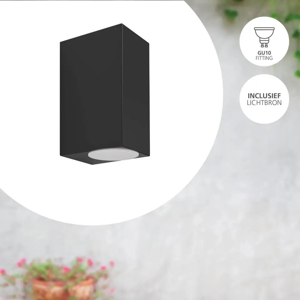 EGLO Jabaga Wandlamp Binnen en - 15,5 cm - Zwart