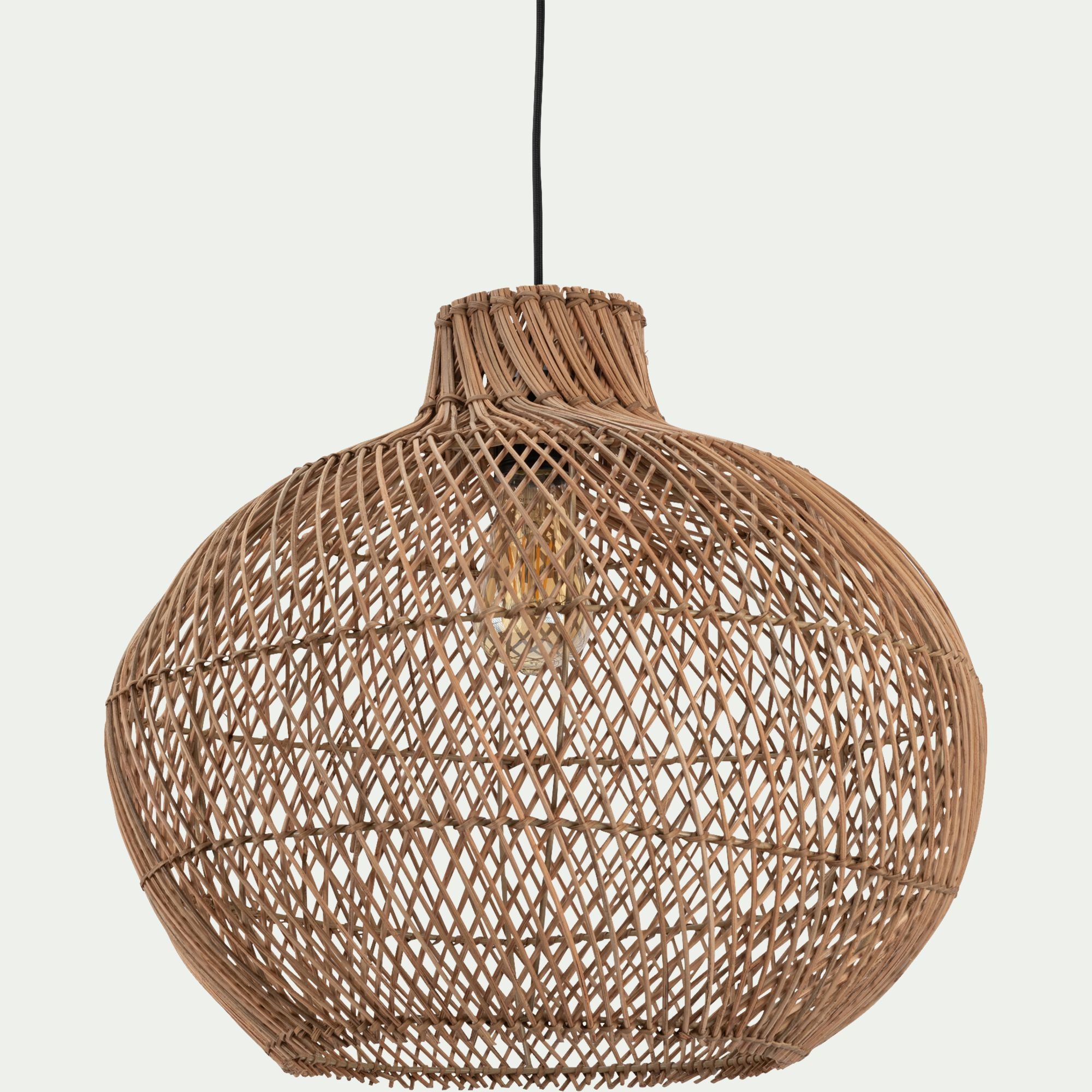 NAIA - Suspension non électrifiée en rotin et fer - naturel D46cm