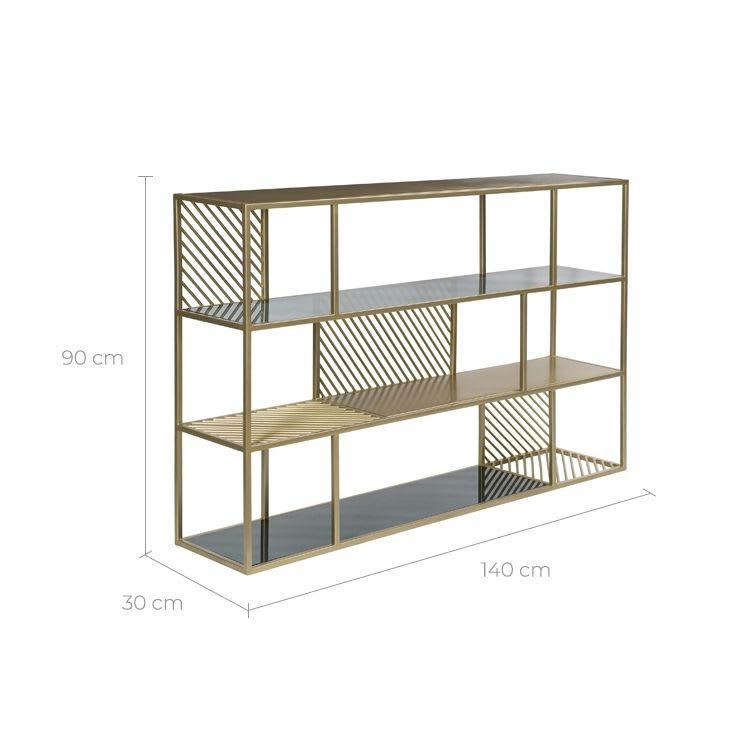CAMUS - Etagère 3 niveaux en métal et verre