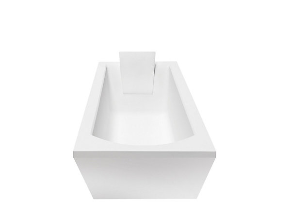 Baignoire rectangulaire 140 x 70 SHEA acrylique blanc   avec Tablier   Pieds   Vidage à chromé
