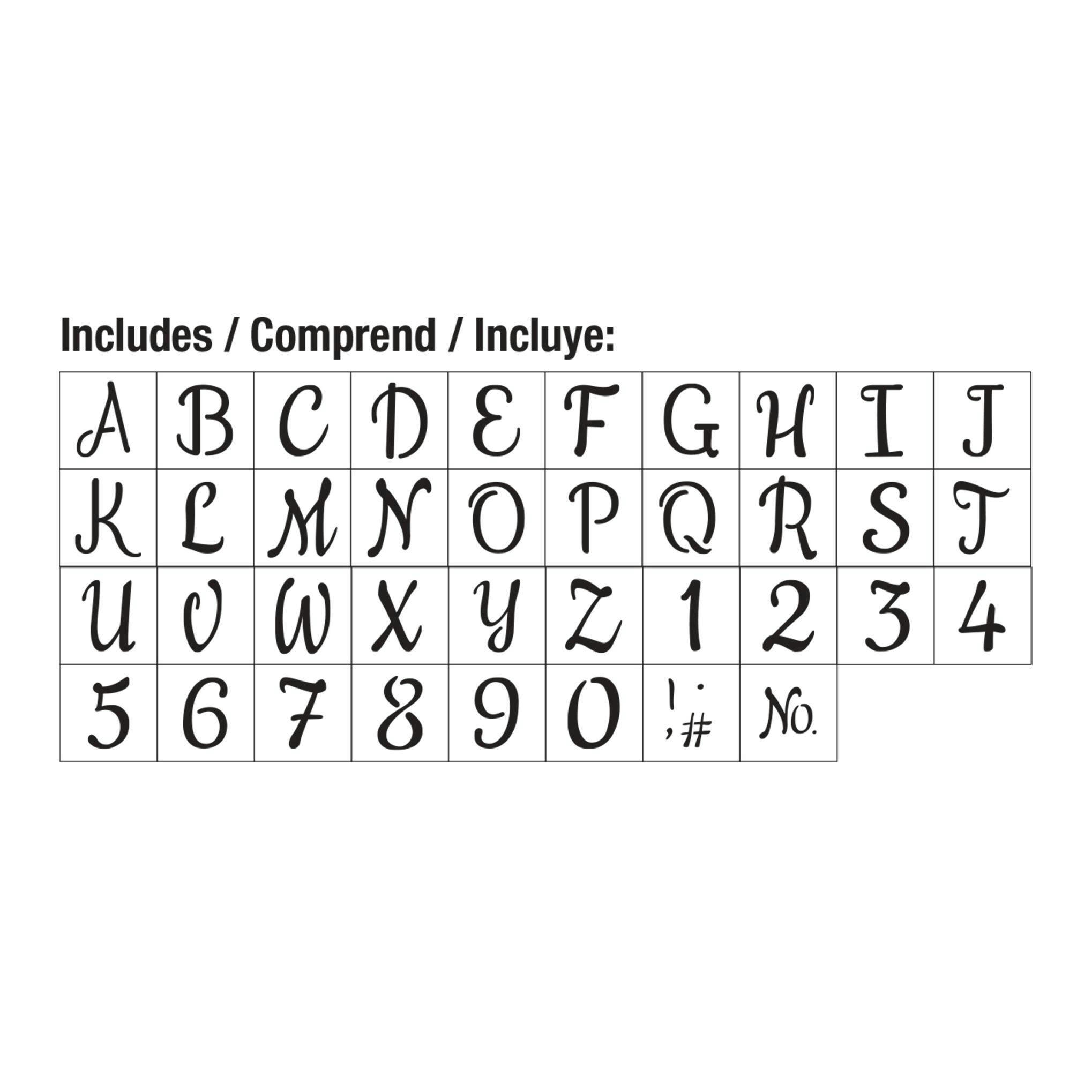 Hillman Decorative Script Stencil Pack, 6-in