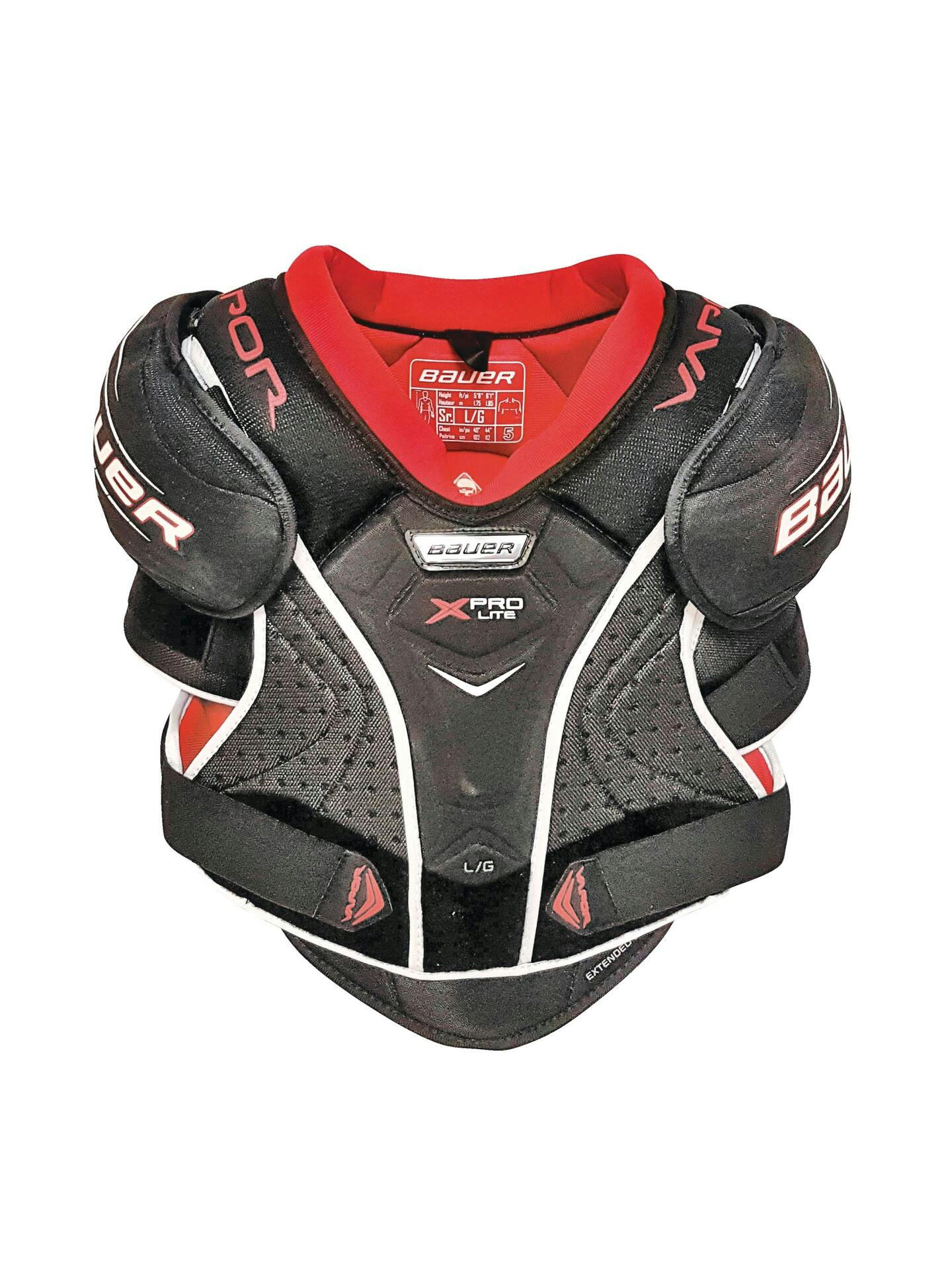 Bauer Vapor X Pro Lite Senior Hockey Shoulder Pads, Comfortable and Lightweight, Black