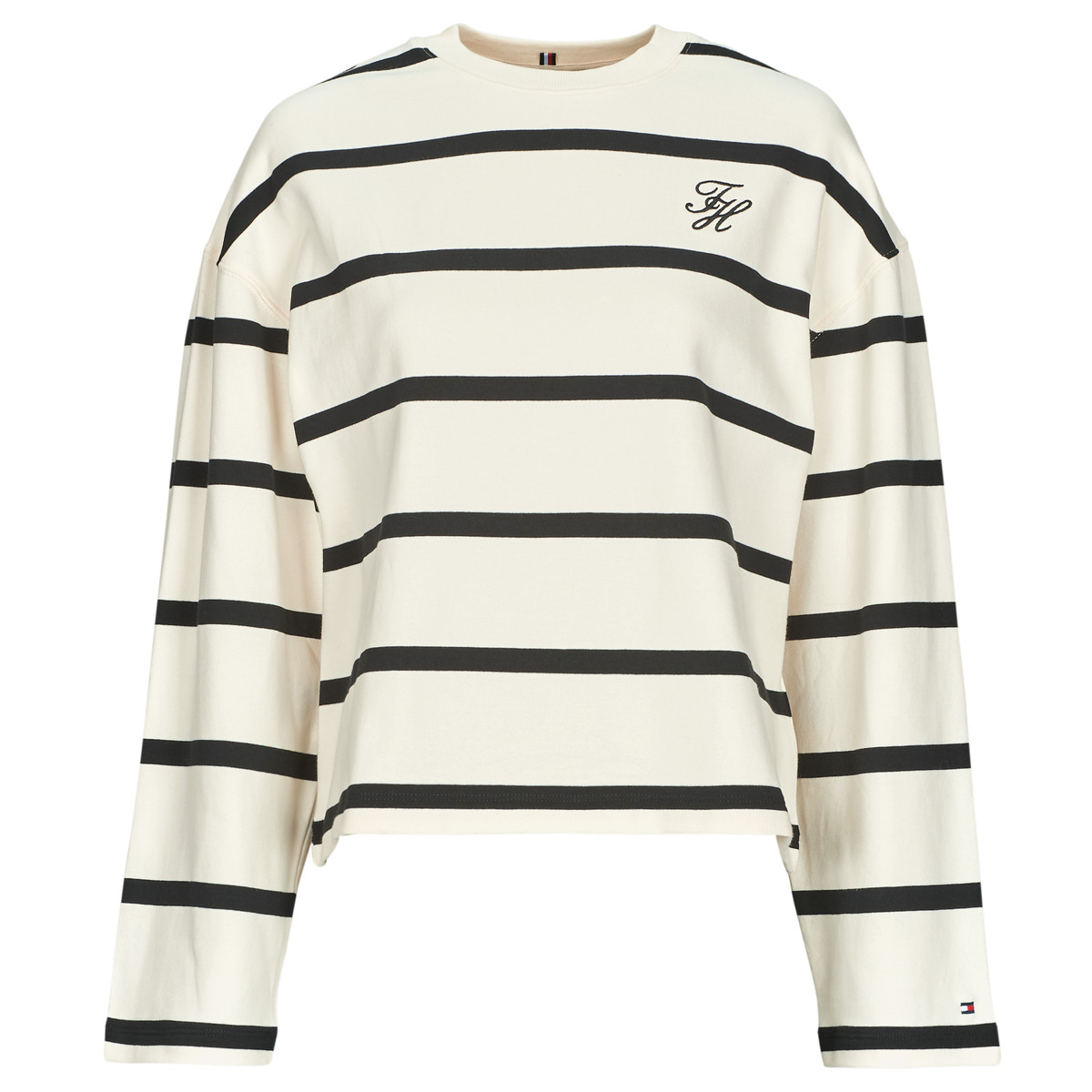 Tommy Hilfiger - TH SCRIPT MDRN TERRY SWTSHRT - Marine / White