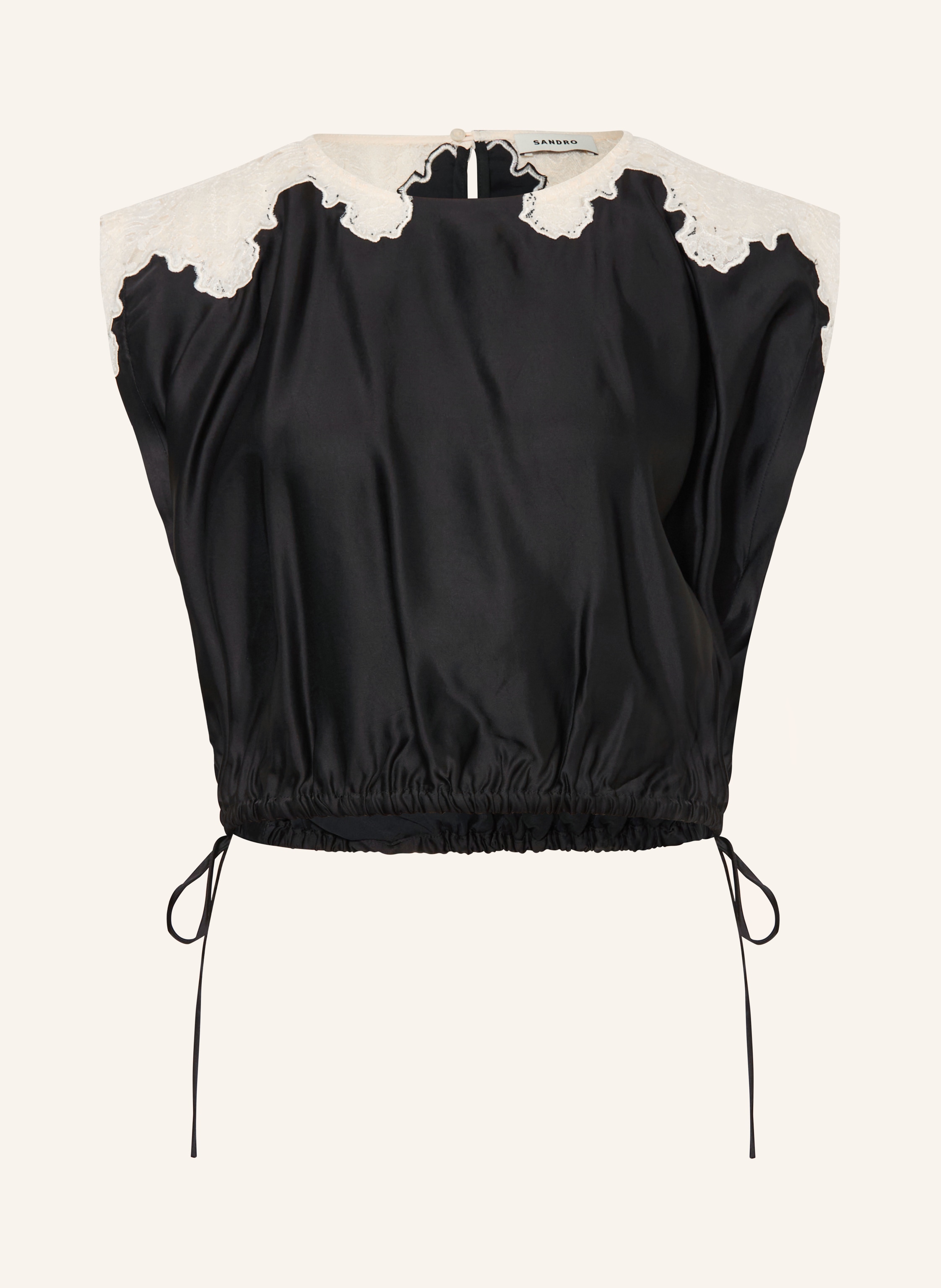 SANDRO Cropped-Blusentop aus Satin