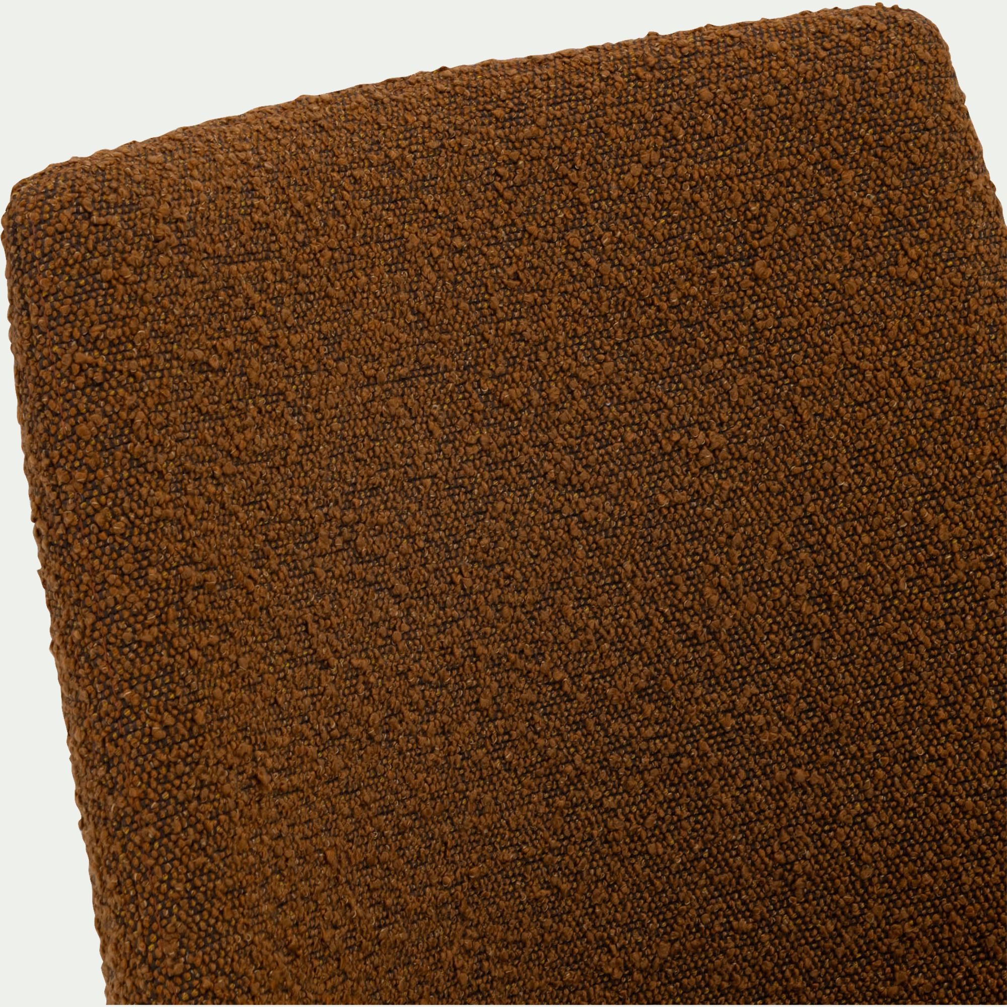 ABBY - Chaise de repas en tissu bouclette rasé - brun chataignier