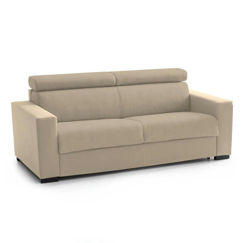 AIKO - Canapé-lit 3 places en tissu beige