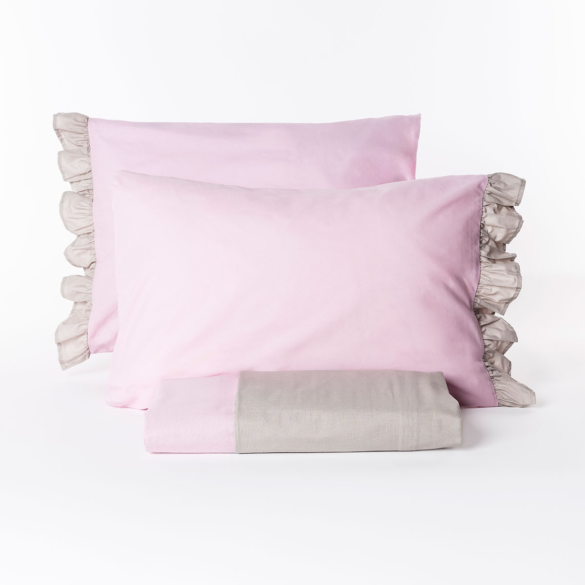 Capa de edredão cinza 240x290cm e 2 capas de almofada 50x80cm