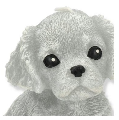 Świeca Figurka ANIMALS PIES SPANIEL 11x14cm szara parafinowa