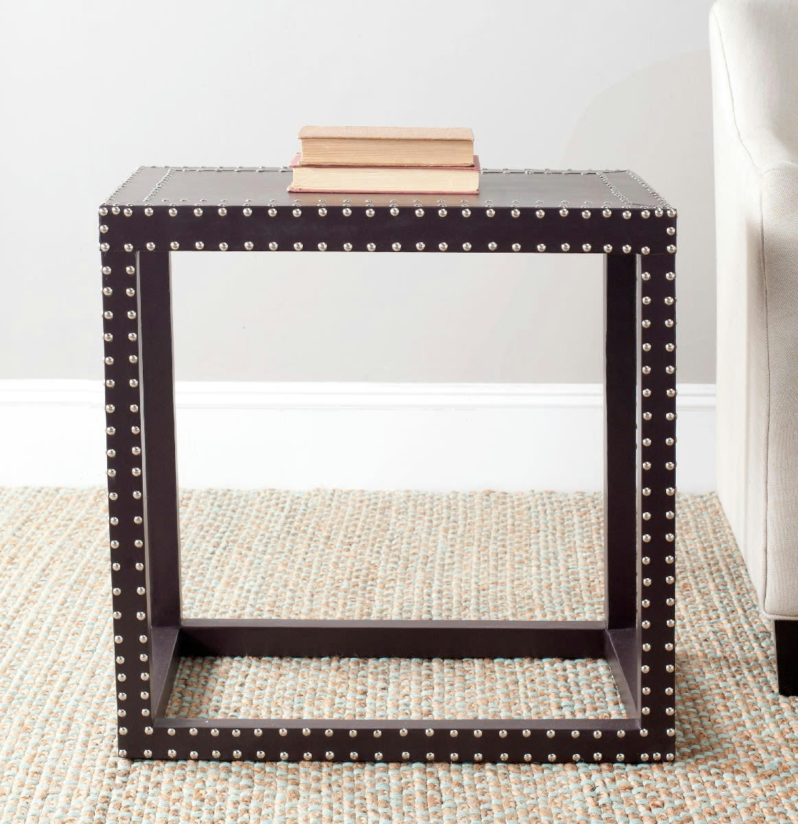 VERENA - Table d'appoint MDF en gris, 40 X 60 X 60 cm