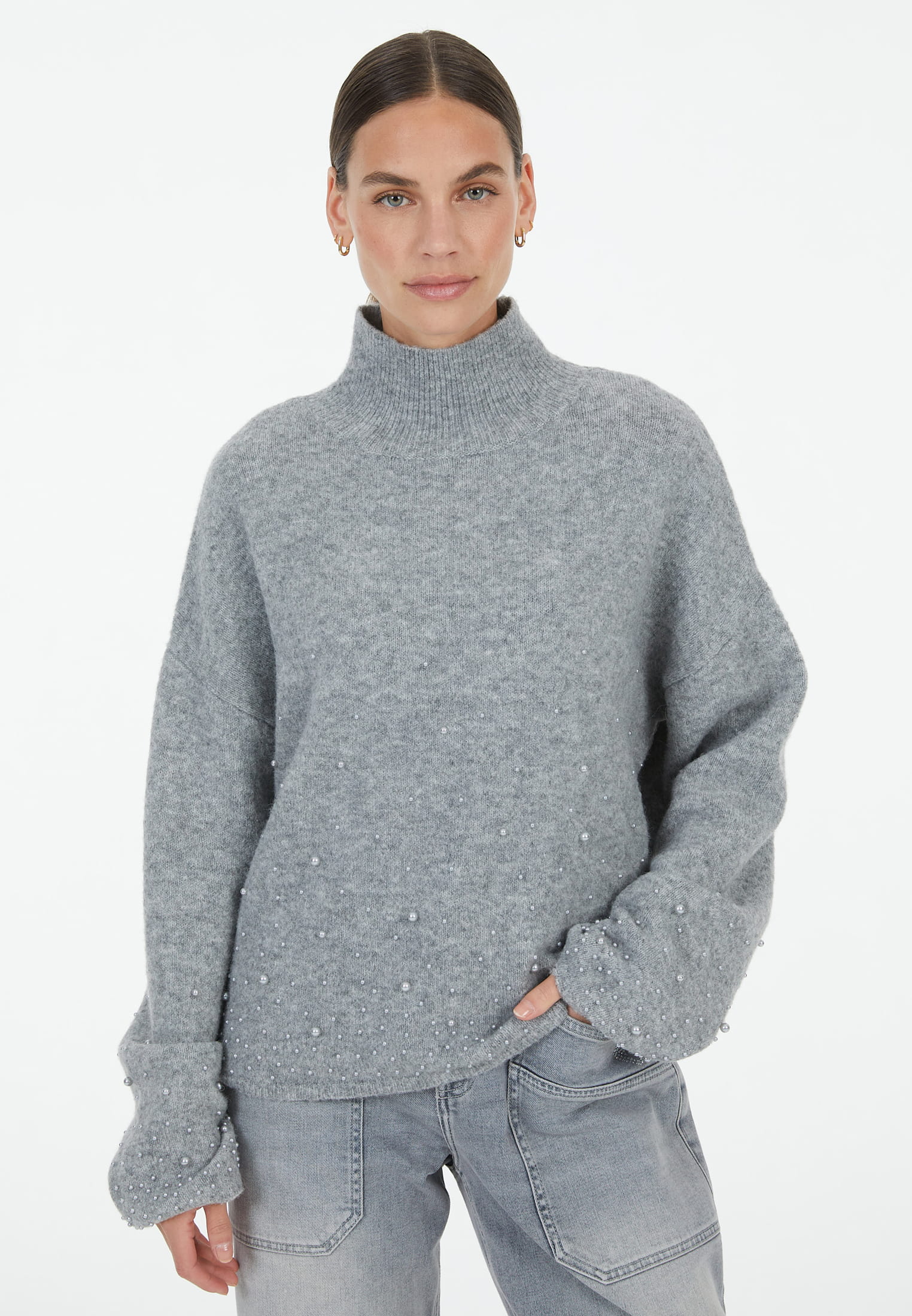 Pullover mit Perlen-Applikation