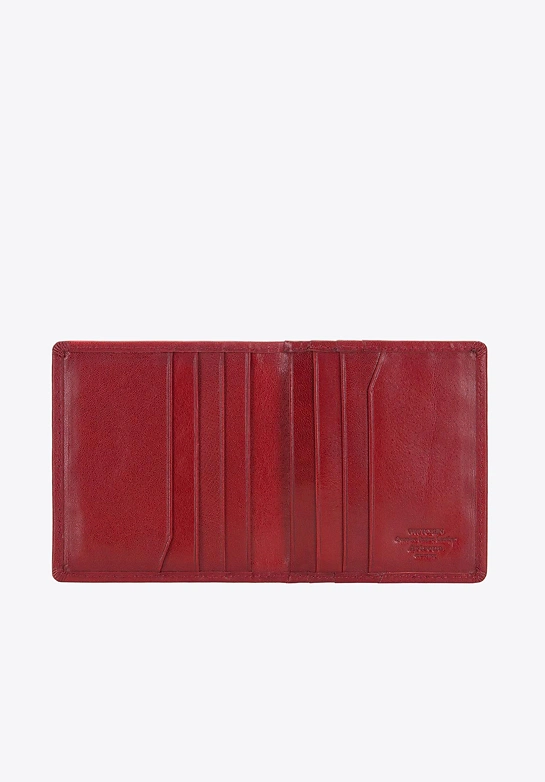 Etui na karty ze skóry z herbem bez zapięcia czerwone