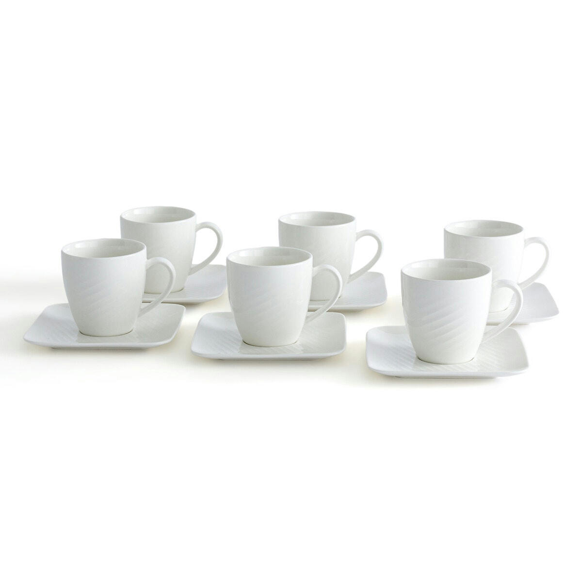 Lot de 6 tasses à thé et sous-tasses, Veldi