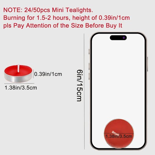 NNETM 24pcs Red Tea Light Candles
