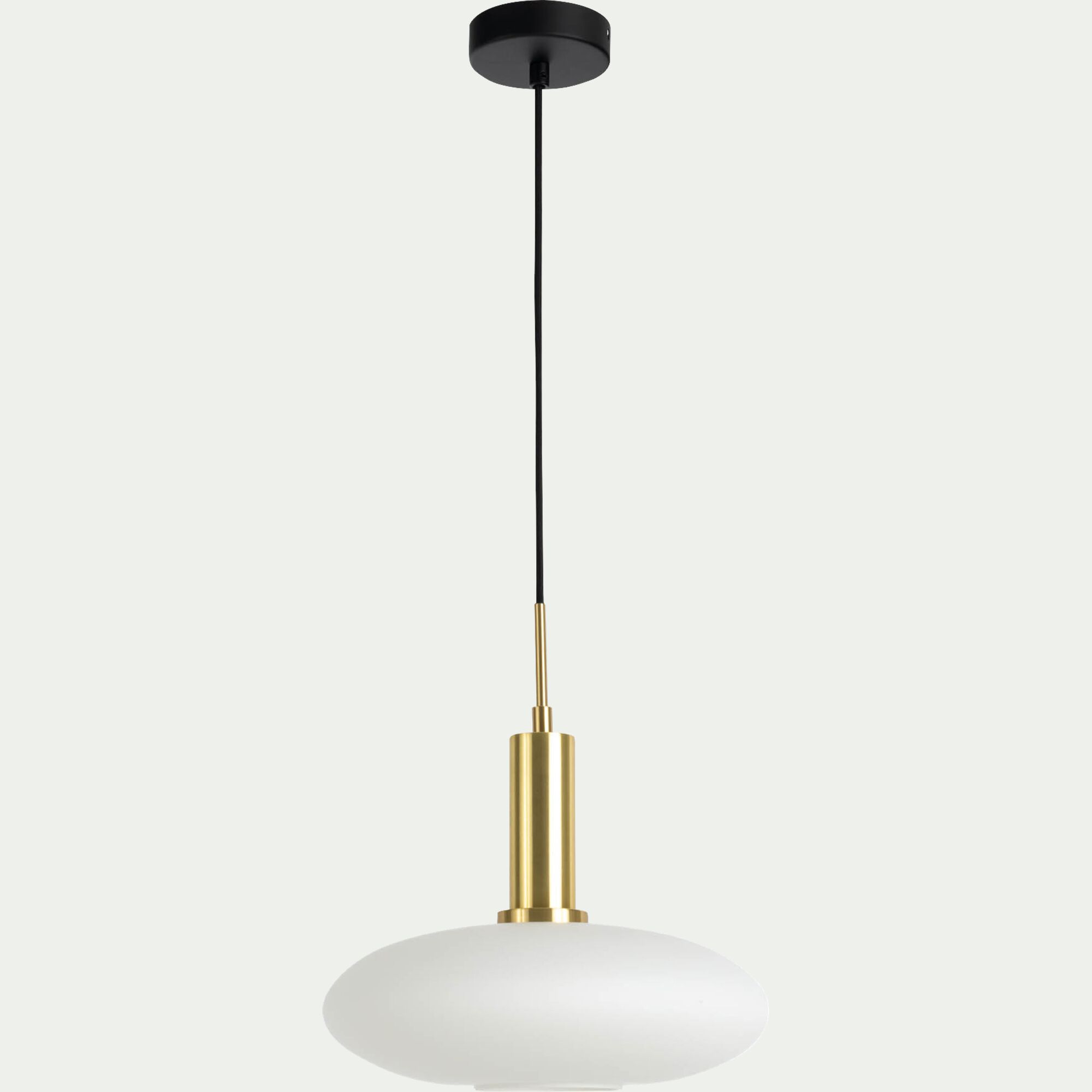 SINGALA - Suspension électrifiée en verre opalin D30cm - blanc