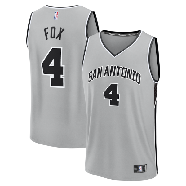 De'Aaron Fox San Antonio Spurs  Fast Break Jersey - Statement Edition - Silver