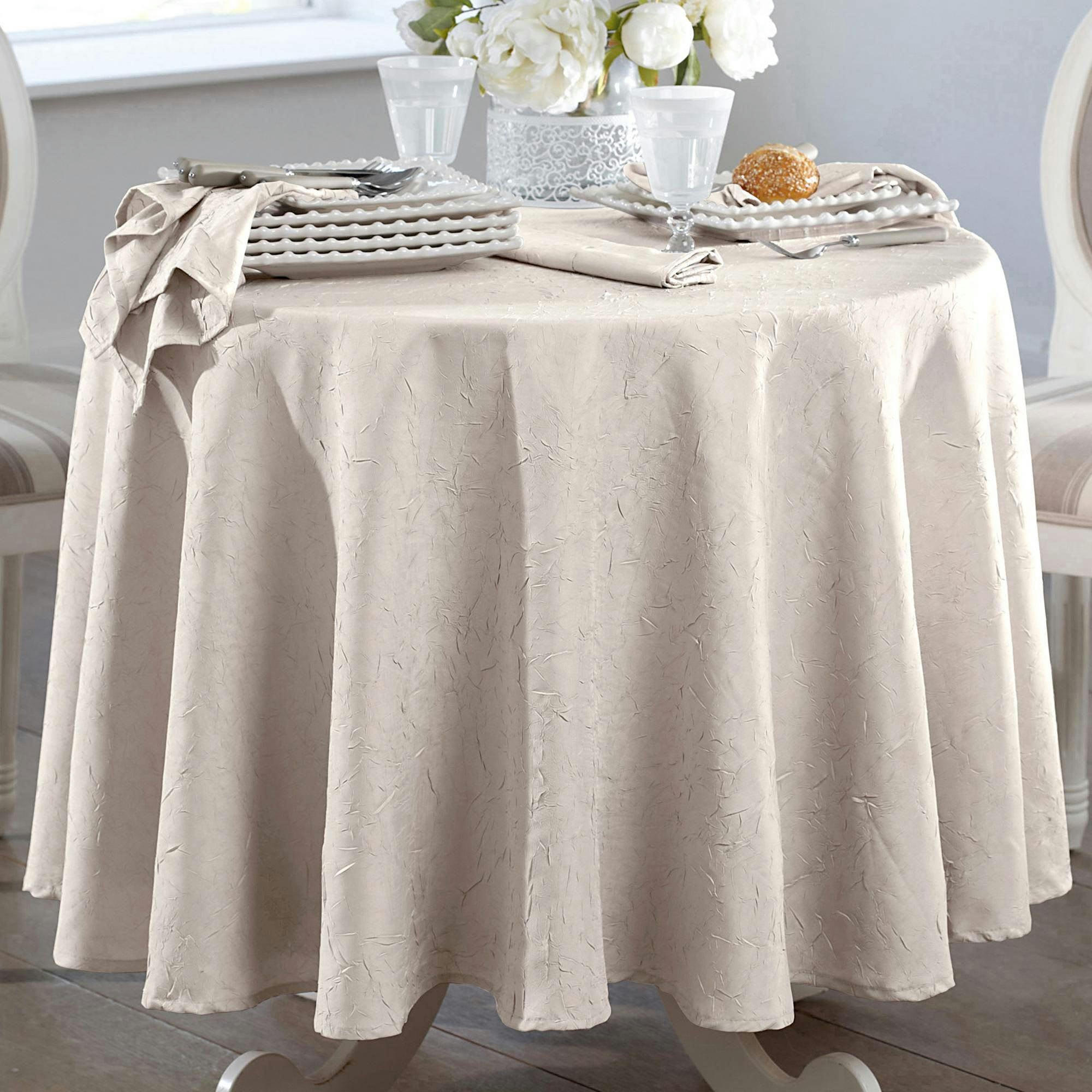FONTANA - Nappe ronde beige 180x180 en polyester