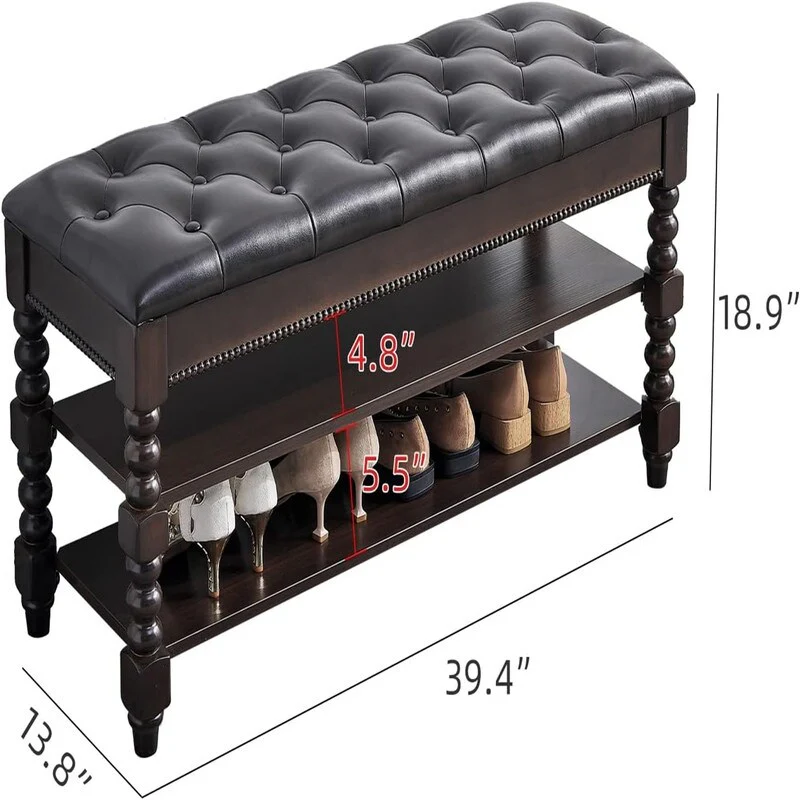 Storage Bench Shoe - 39.4D x 13.8W x 18.9H