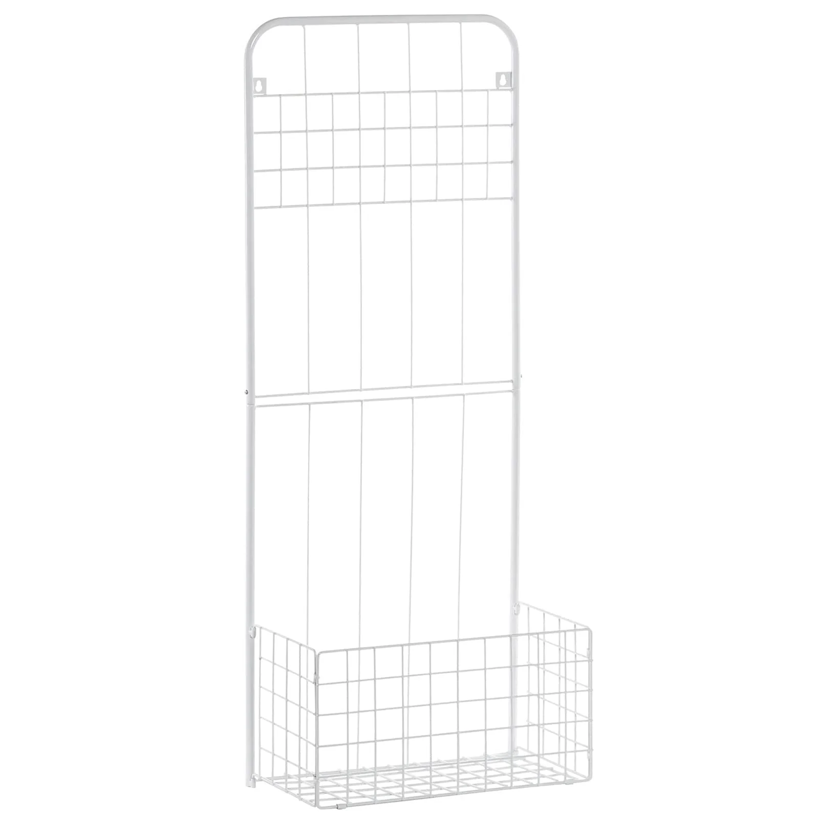 VECELO White Coat Rack,Entryway Hall Tree, Wall Shelf with Hanging Hooks