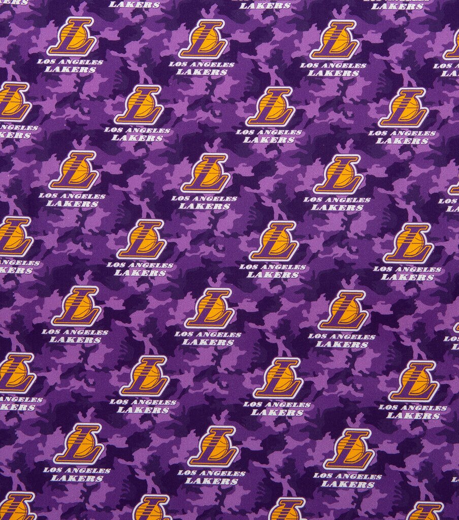 NBA Los Angeles Lakers Camo Cotton Fabric