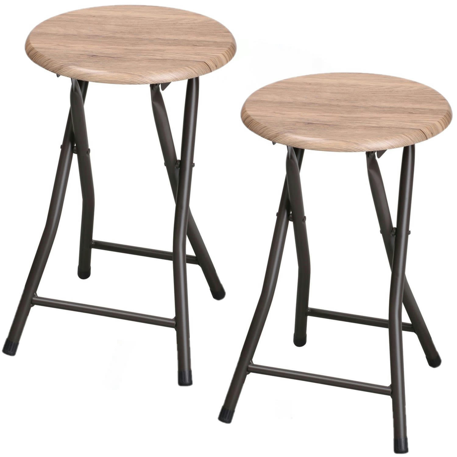 DOCK - Lot de 2 tabourets d'appoint pliables industriel noir