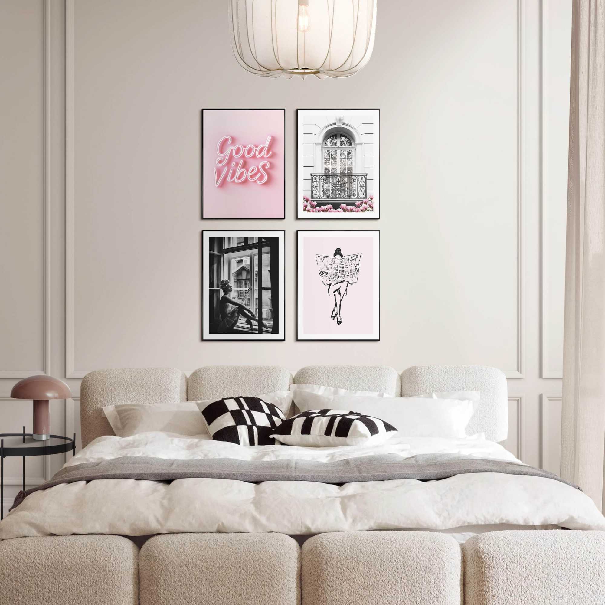 Reinders - Good Vibes - Wanddecoratieset 30x40 cm - Roze