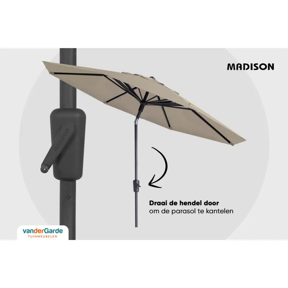 Madison - Parasol Paros II Round Sage Green - 300cm - Groen