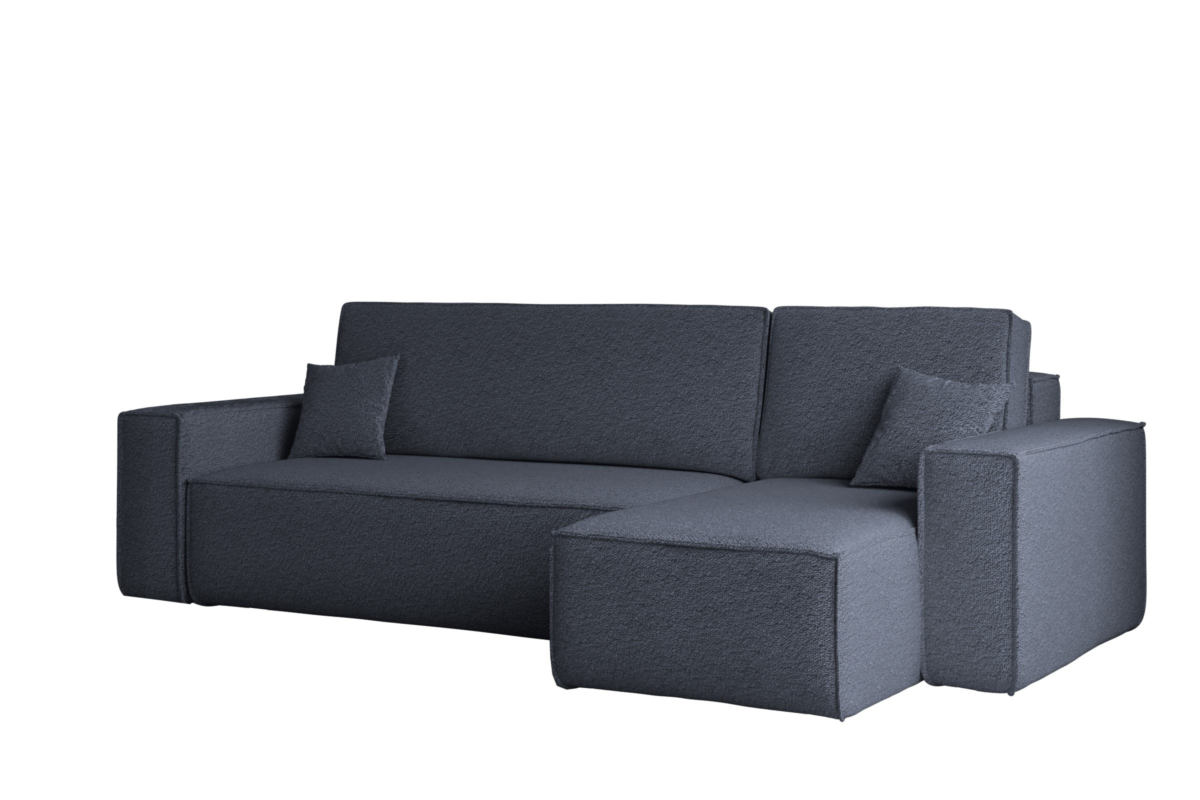 Sofa w kształcie L BEST, tkanina Abriamo, Ciemnoniebieski Prawostronny